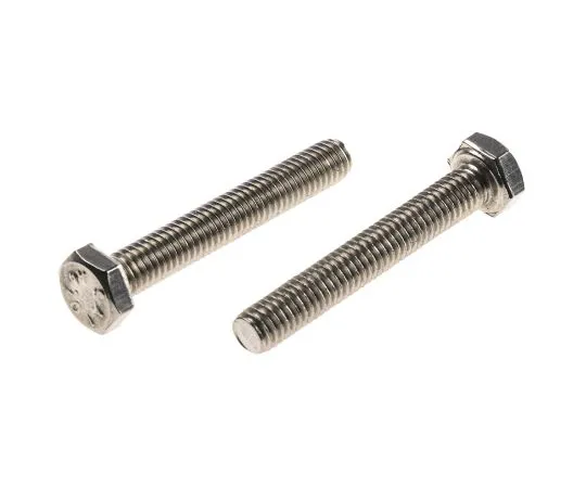 63-6576-40　Plain Stainless Steel Hex, Hex Bolt, M6 x 40mm　190-210