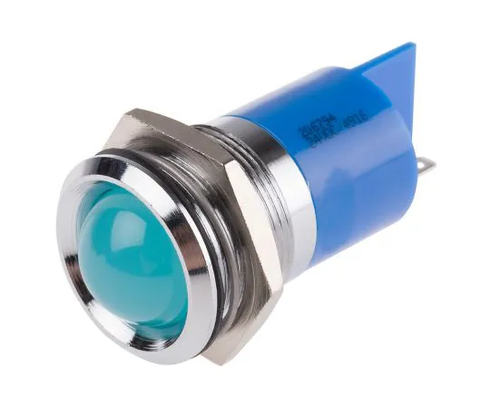 63-6583-52　RS PRO Blue Indicator, 24 V dc, 22mm Mounting Hole Size, Solder Tab Termination　206-794