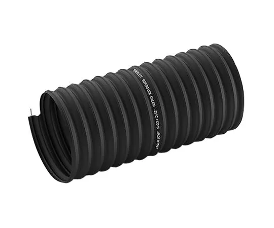 63-6993-98　Merlett Plastics Thermoplastic Rubber 10m Long Black Flexible Ducting Reinforced, 63mm B*** Radius　9130010630010