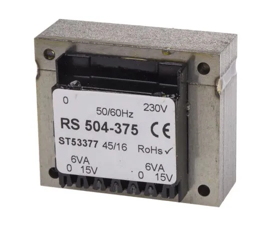63-6680-28　15V ac 2 Output Through Hole PCB Transformer, 12VA　504-375