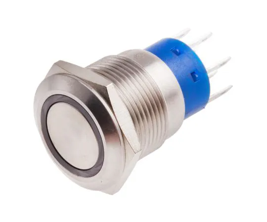 63-6775-17　RS PRO Double Pole Double Throw (DPDT) Momentary Red LED Push Button Switch, IP67, 19.2 (Dia.)mm, Panel Mount, 250V ac　111-3784