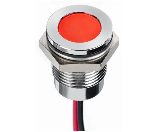 63-7021-12　RS PRO Red Indicator, 24 V dc, 14mm Mounting Hole Size, Lead Wires Termination, IP67　130-2259