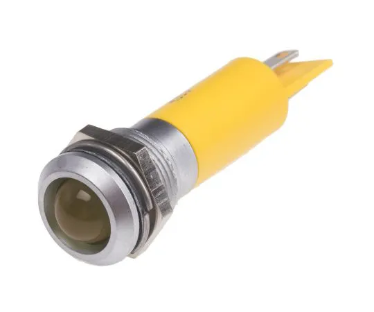 63-6585-93　RS PRO Yellow Indicator, 230 V ac, 12mm Mounting Hole Size, Tab Termination, IP67　209-585