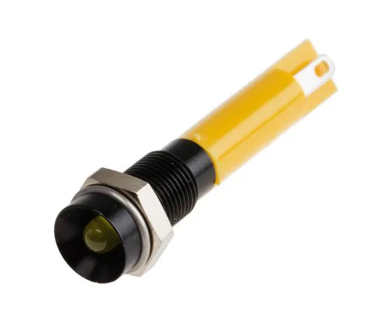63-6583-22　RS PRO Yellow Indicator, 24 V dc, 6mm Mounting Hole Size, Solder Tab Termination, IP40　206-378