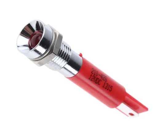 63-6586-56　RS PRO Red Flashing LED Indicator, 12 V dc, 8mm Mounting Hole Size, Solder Tab Termination　210-428