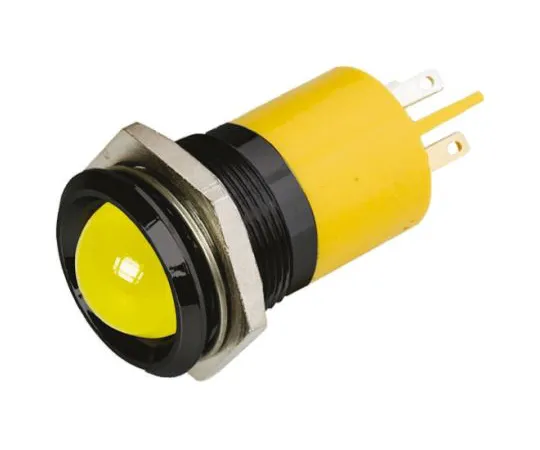 63-6584-63　RS PRO Yellow Indicator, 110 V ac, 22mm Mounting Hole Size, Solder Tab Termination　208-037