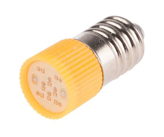 63-6583-44　LED Reflector Bulb, E10, Yellow, Multichip, 10mm dia., 28V ac/dc　206-687