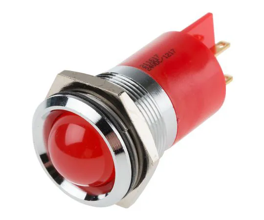 63-6587-60　RS PRO Red Indicator, 24 V ac/dc, 22mm Mounting Hole Size, Solder Tab Termination　211-617