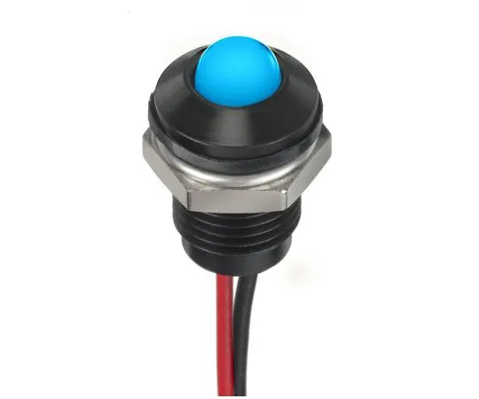 63-7027-64　RS PRO Blue Indicator, 24 V dc, 8mm Mounting Hole Size, Lead Wires Termination, IP67　132-9141