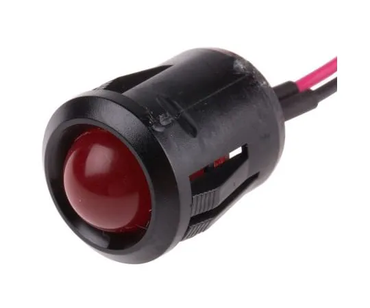 63-6585-51　RS PRO Red Indicator, 2 V dc, 14mm Mounting Hole Size, Lead Wires Termination　208-970