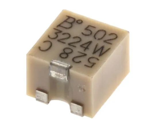63-7351-27　5kΩ SMD Trimmer Potentiometer 0.25W Top Adjust Bourns 3224 Series　3224W-1-502E
