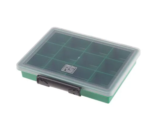 63-6690-59　RS PRO 12 Cell Green PP Compartment Box, 32mm x 175mm x 143mm　515-568