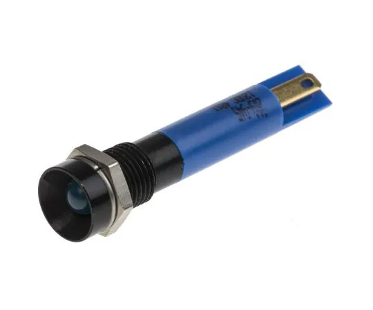 63-6586-23　RS PRO Blue Indicator, 12 V dc, 8mm Mounting Hole Size, Solder Tab Termination　209-945