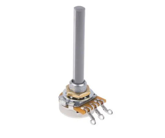 63-7355-21　TE Connectivity 1 Gang Rotary Carbon Potentiometer with a 6.35 mm Dia. Shaft, 470kΩ, ±20%, 0.2W, Logarithmic 1624163-2　1624163-2