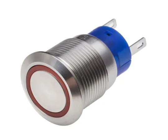 63-6778-04　RS PRO Single Pole Double Throw (SPDT) Latching Red LED Push Button Switch, IP67, 19.2 (Dia.)mm, Panel Mount, 250V ac　111-5822