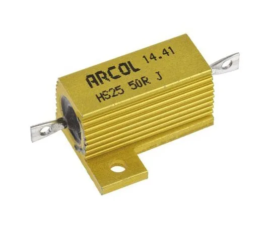 63-7349-44　Arcol HS25 Series Aluminium Ho***d Axial Wire Wound Panel Mount Resistor, 50Ω ±5% 25W　HS25 50R J