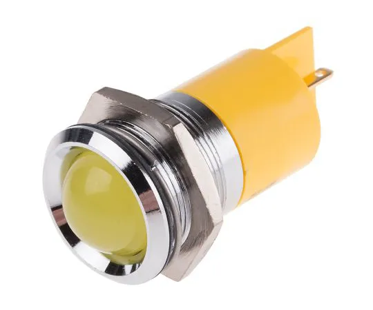 63-6587-18　RS PRO Yellow Indicator, 24 V ac/dc, 22mm Mounting Hole Size, Solder Tab Termination　211-128