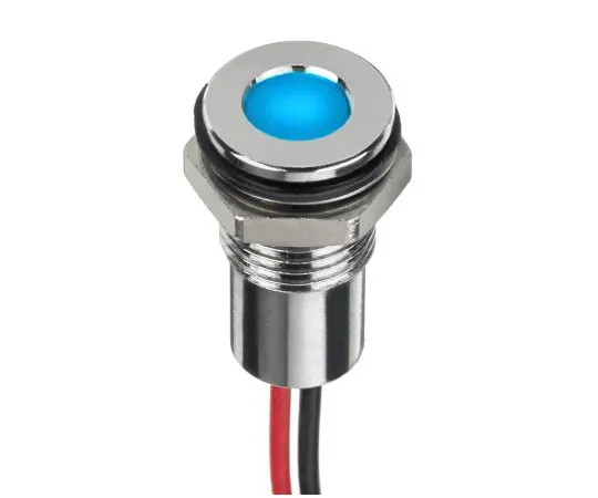 63-7027-49　RS PRO Blue Indicator, 24 V dc, 8mm Mounting Hole Size, Lead Wires Termination, IP67　132-9126