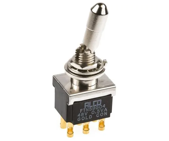 63-6618-23　Toggle Switch On-On DPDT Panel Mount 400 mA @ 20 V Solder Terminal　FTN59G04