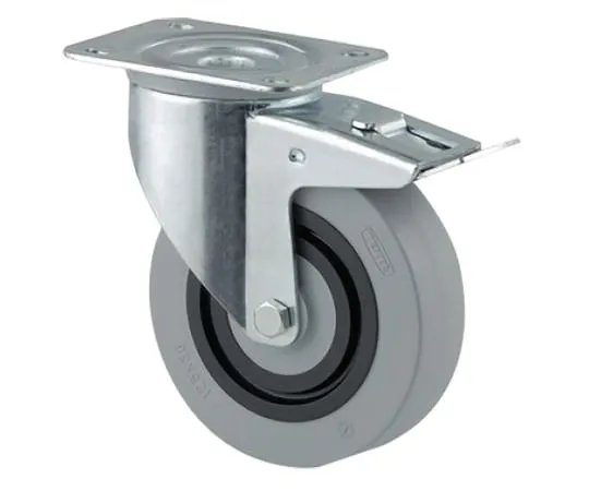 63-6984-41　Tente Braked Swivel Castor Wheel, 200 kg, 400 (Static) kg Load Capacity, 125mm Wheel Diameter　3477HUR125P62 grey