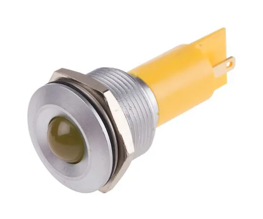 63-6583-53　RS PRO Yellow Indicator, 115 V dc, 230 V ac, 19mm Mounting Hole Size, Tab Termination　206-801