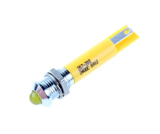 63-6584-06　RS PRO Yellow Indicator, 24 V dc, 8mm Mounting Hole Size, Solder Tab Termination　207-208