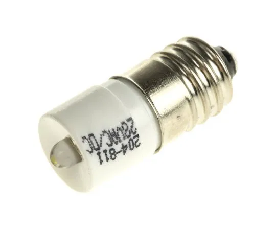 63-6582-17　LED Reflector Bulb, E10, White, Single Chip, 10mm dia., 28V ac/dc　204-811