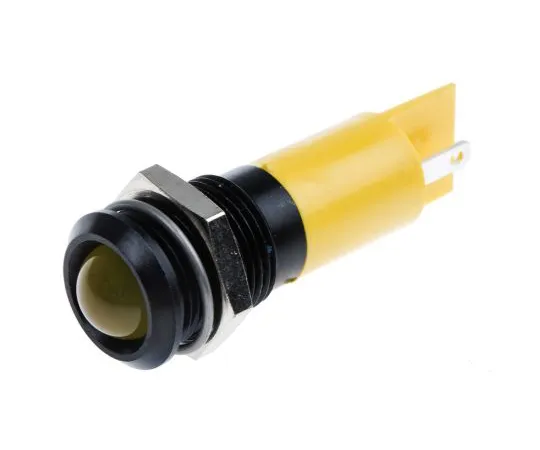 63-6584-47　RS PRO Yellow Flashing LED Indicator, 24 V dc, 14mm Mounting Hole Size, Solder Tab Termination　207-781