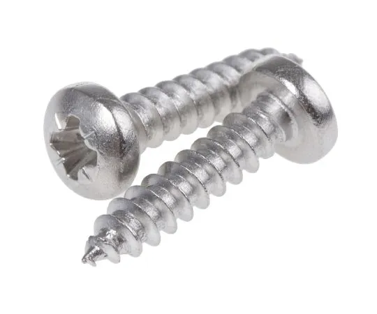 63-6693-92　RS PRO Plain Stainless Steel Pan Head Self Tapping Screw, N°No. 4 x 1/2in Long 13mm Long　521-557