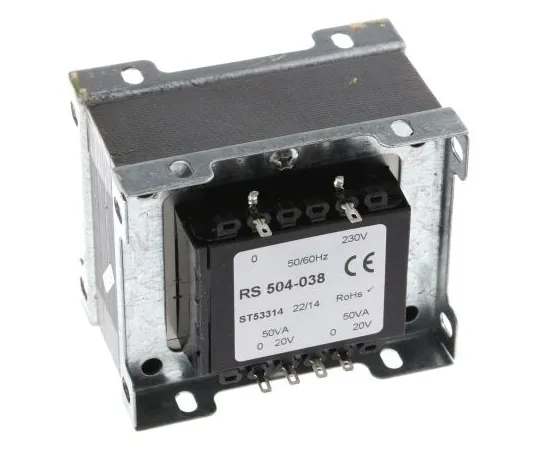 63-6679-88　RS PRO 100VA 2 Output Chassis Mounting Transformer, 20V ac　504-038