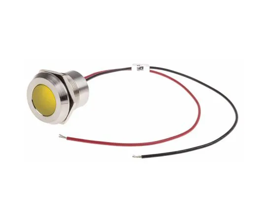 63-6882-87　RS PRO Yellow Indicator, 220 V ac, 22mm Mounting Hole Size, Lead Wires Termination, IP67　123-2434