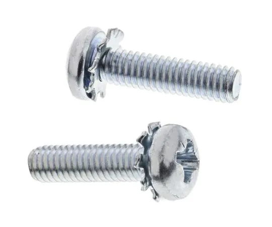 63-6611-67　RS PRO M4 x 16mm Zinc Plated Steel Pan Head Sems Screw, External Tooth Washer　278-708