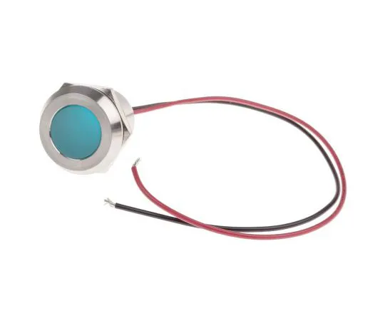 63-6882-88　RS PRO Blue Indicator, 12 V dc, 22mm Mounting Hole Size, Lead Wires Termination, IP67　123-2435