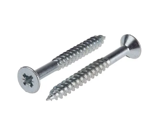 63-6693-86　Pozidriv Countersunk Steel Wood Screw Bright Zinc Plated, No. 10 Thread, 1.3/4in Length　521-232