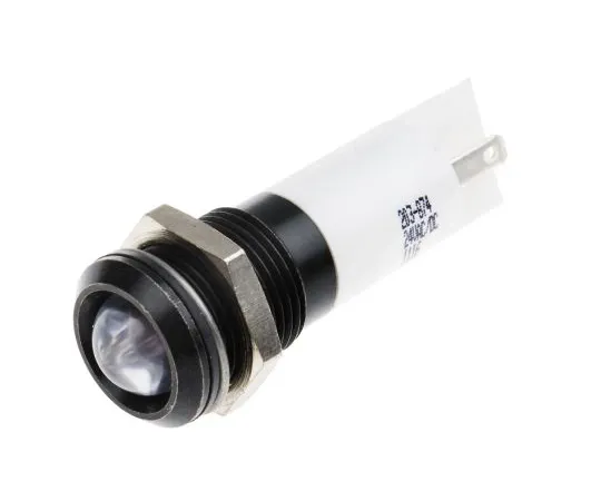 63-6581-52　RS PRO White Indicator, 24 V dc, 14mm Mounting Hole Size, Tab Termination, IP67　203-874