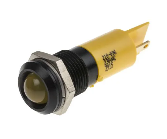 63-6586-36　RS PRO Yellow Indicator, 230 V ac, 14mm Mounting Hole Size, Tab Termination, IP67　210-096