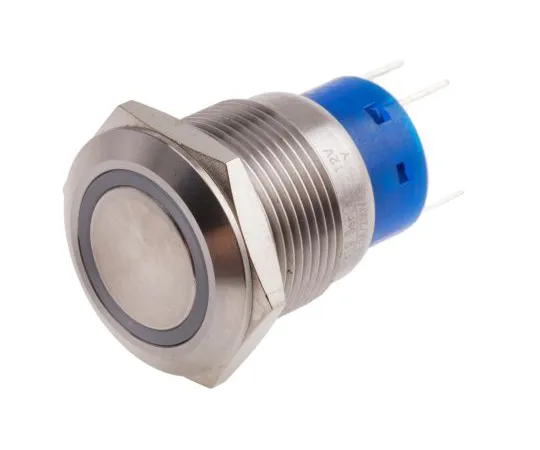 63-6777-67　RS PRO Single Pole Double Throw (SPDT) Momentary Yellow LED Push Button Switch, IP67, 19.2 (Dia.)mm, Panel Mount, 250V　111-5777
