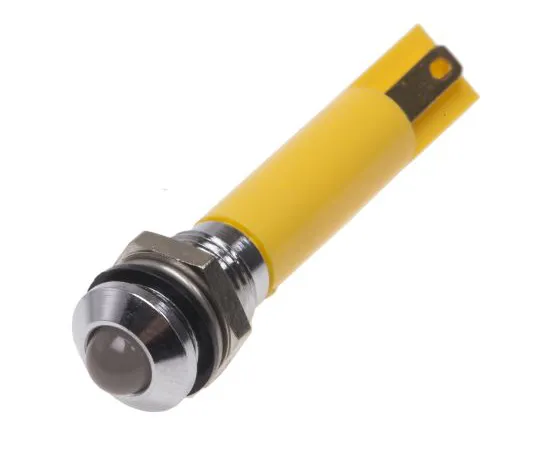 63-6587-56　RS PRO Yellow Indicator, 24 V ac/dc, 8mm Mounting Hole Size, Solder Tab Termination, IP67　211-538