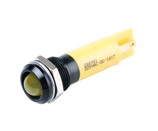 63-6583-29　RS PRO Yellow Indicator, 230 V ac, 12mm Mounting Hole Size, Tab Termination, IP67　206-441
