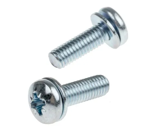 63-6611-75　RS PRO M5 x 16mm Zinc Plated Steel Pan Head Sems Screw, Plain Washer　278-922
