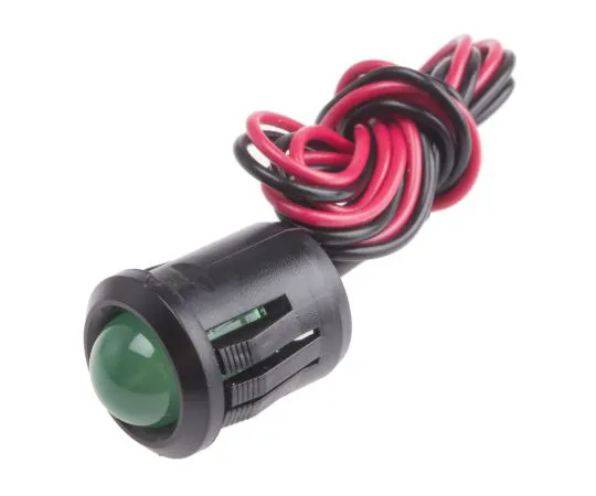 63-6585-59　RS PRO Green Indicator, 2 V dc, 14mm Mounting Hole Size, Lead Wires Termination　209-125