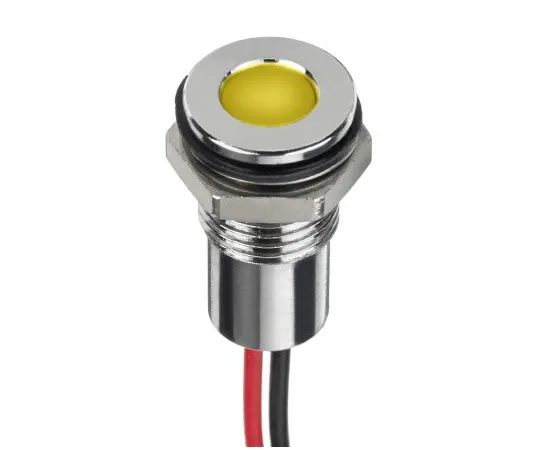 63-7027-48　RS PRO Yellow Indicator, 24 V dc, 8mm Mounting Hole Size, Lead Wires Termination, IP67　132-9125