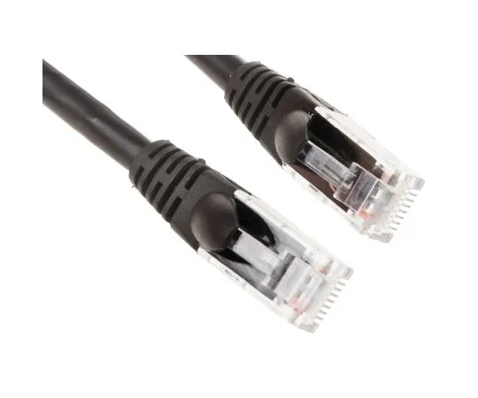 63-6704-25　RS PRO Black Cat6 Cable, U/UTP, Male RJ45/Male RJ45, Terminated, 500mm　557-367