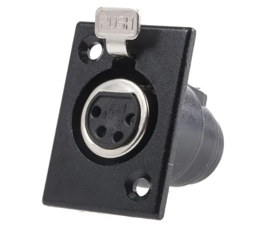 63-6653-93　RS PRO Panel Mount XLR Connector, Female, 4 Way, Silver Plating　457-954