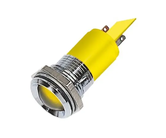 63-6587-24　RS PRO Yellow Indicator, 12 V, 22mm Mounting Hole Size, Solder Tab Termination　211-229