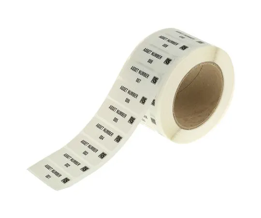 63-6675-20　RS PRO Adhesive Pre-Printed Adhesive Label-Asset Number-. Quantity: 999　494-534