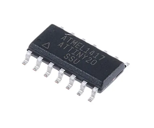 63-7028-57　Microchip, 8bit AVR Microcontroller, 12MHz, 2 kB Flash, 14-Pin SOIC　ATTINY20-SSU