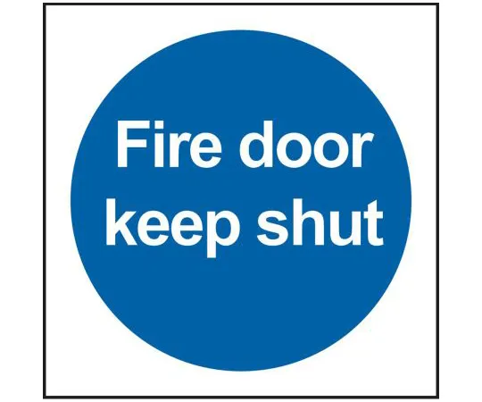 63-6705-01　Vinyl Fire Safety Sign, Fire Door Keep Shut With English Text Self-Adhesive　559-495
