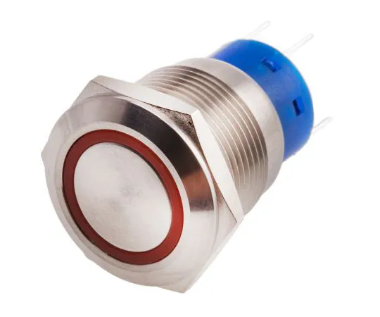 63-6775-03　RS PRO Single Pole Double Throw (SPDT) Momentary Red LED Push Button Switch, IP67, 19.2 (Dia.)mm, Panel Mount, 250V ac　111-3767