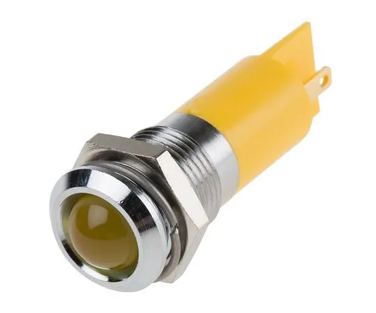 63-6586-18　RS PRO Yellow Flashing LED Indicator, 24 V dc, 14mm Mounting Hole Size, Solder Tab Termination　209-888